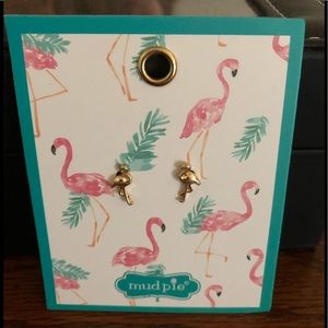 NWT Mud Pie flamingo earrings
